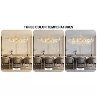 14-Lights Gold Luxury Crystal Linear Chandelier, Modern Tree Branch Chandelier for Dinning Room, Kitchen, Living Room
