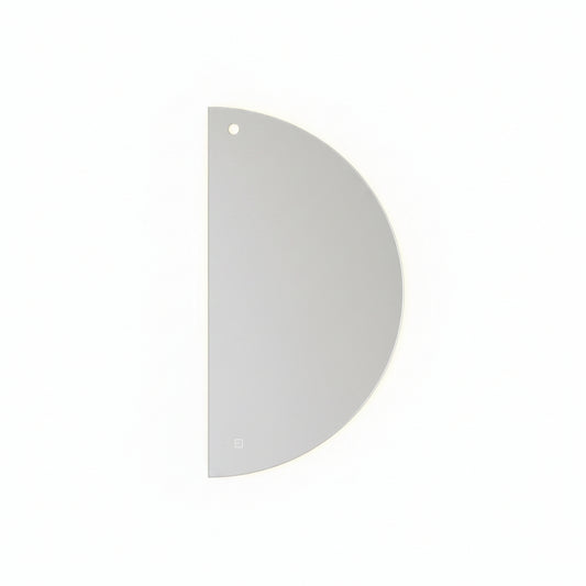 47In Half Moon LED Mirror for Bathroom,Semi Circle Wall Mirror | Irregular Smart Vanity Mirror,Left Semicircle,Anti-Fog,3-Color Dimmable,Touch,Frameless Backlit,24 * 47In/60 * 120Cm