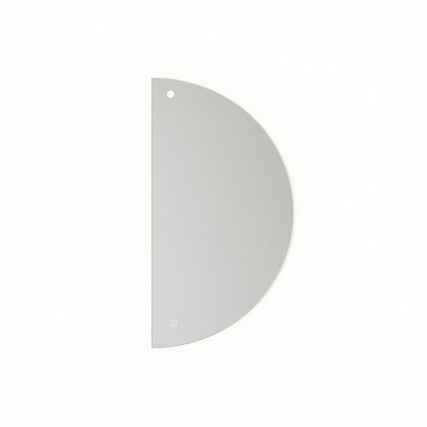 47In Half Moon LED Mirror for Bathroom,Semi Circle Wall Mirror | Irregular Smart Vanity Mirror,Left Semicircle,Anti-Fog,3-Color Dimmable,Touch,Frameless Backlit,24 * 47In/60 * 120Cm