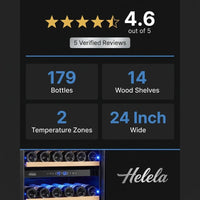 Wine Cooler Fridge Built to Preserve Collections, 24 Inch Dual Zone, Professional Compressor, Quiet Operation — Results & Stats