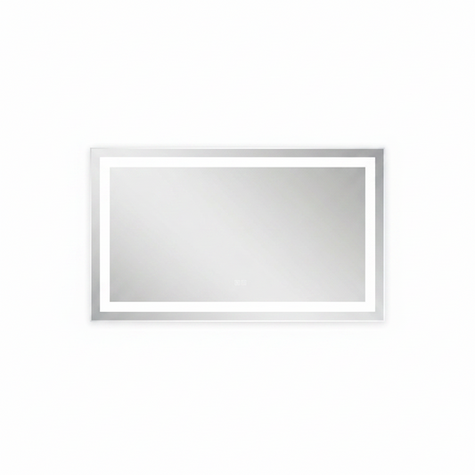 LED Bathroom Mirror Designed for Modern Bathrooms, 60x32 Inch Black Frame, 3 Color Dimmable, Anti-Fog Technology