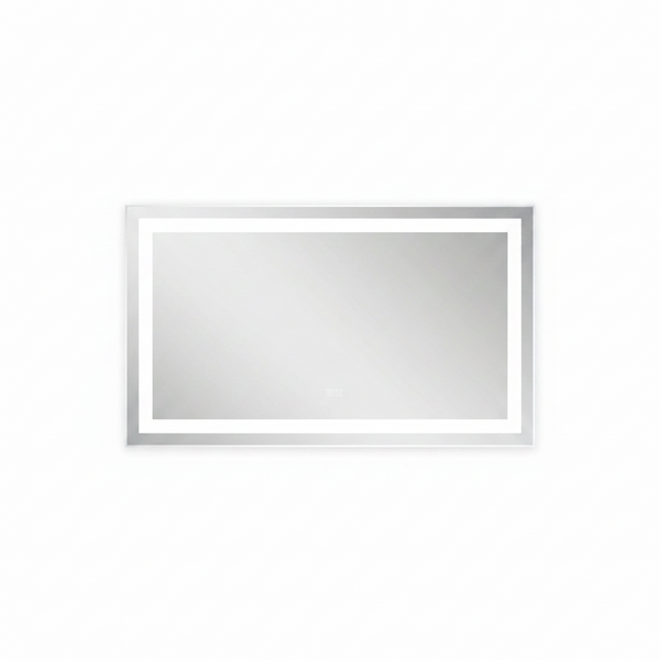 LED Bathroom Mirror Designed for Modern Bathrooms, 60x32 Inch Black Frame, 3 Color Dimmable, Anti-Fog Technology